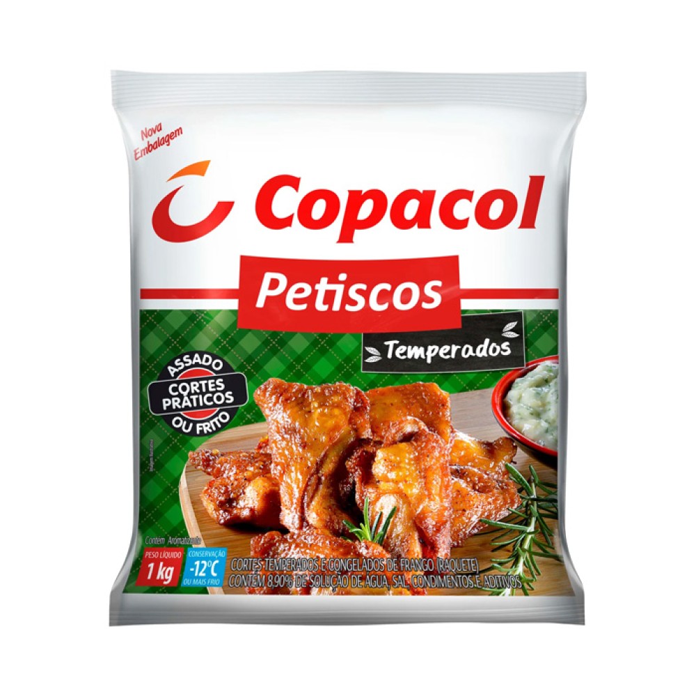 COPACOL CHICKEN SNACK 1KG PCT FROZEN SEASONED RACKET